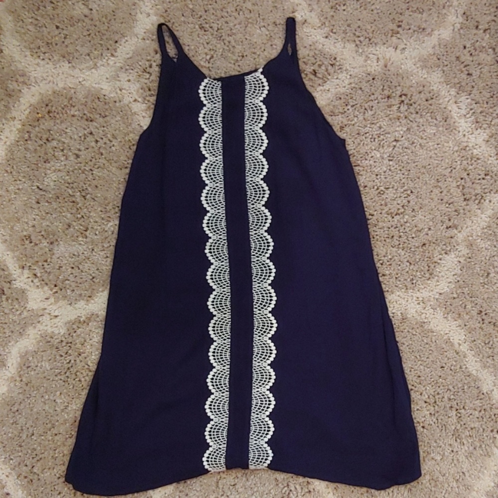 Blue lace design dress